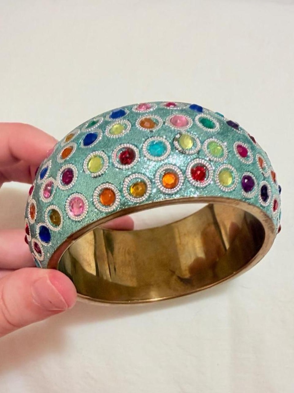 Colorful Multicolor Rhinestone Statement Cuff Bracelet